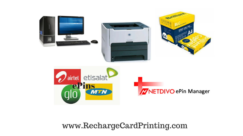 things needed for recharge card printing